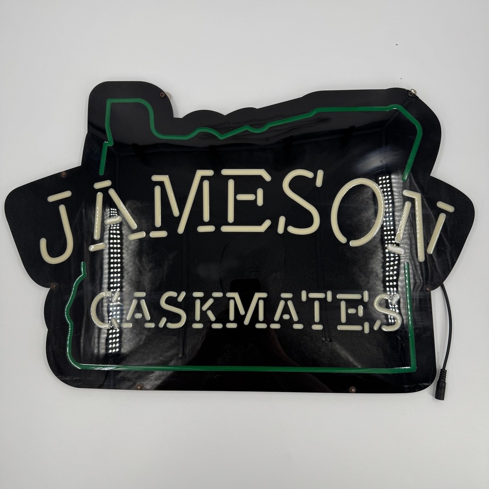 Jameson Caskmates LED Sign Oregon State Shape Bar‎ Decor Black Green 23x16
